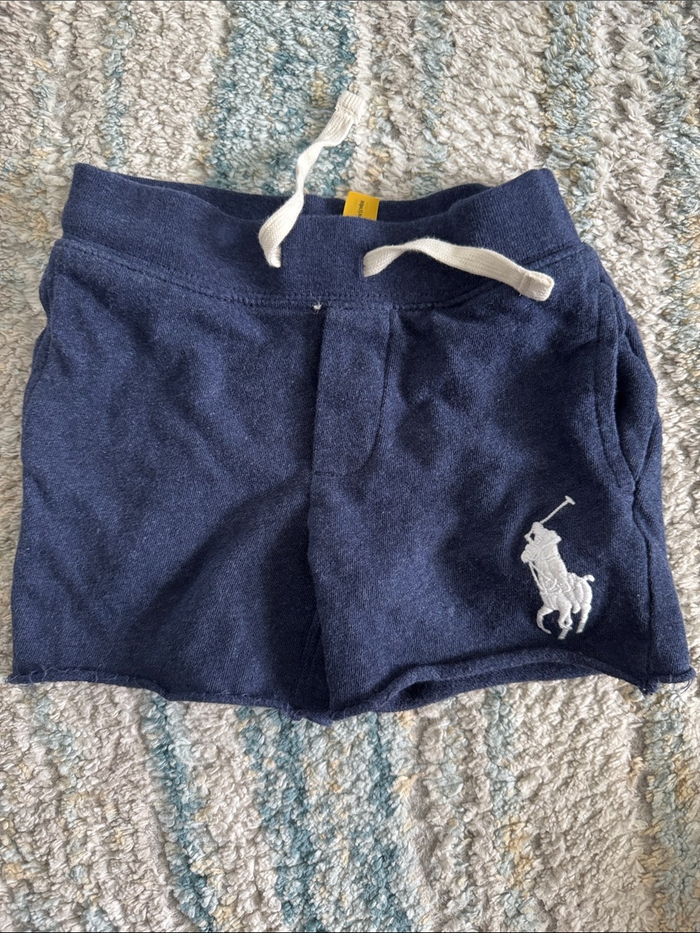 Ralph Lauren Navy Blue Kids Polo Shorts with White Logo